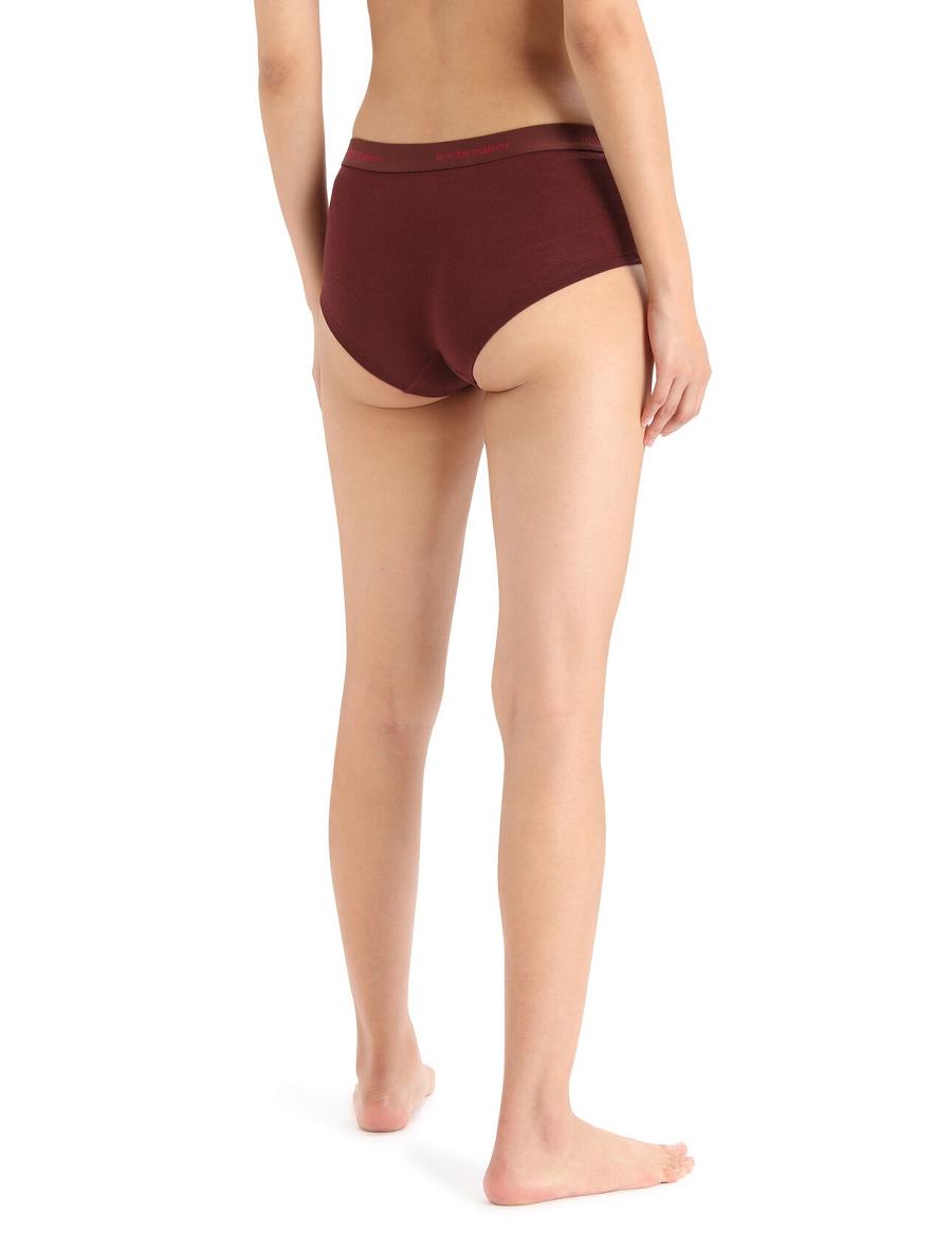 Icebreaker Merino Sprite Hot Pants Női Fehérnemű Piros | HU 1706MQZA